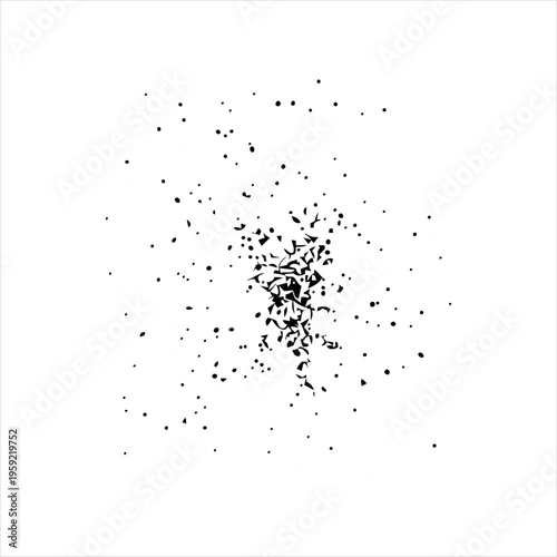 Black ink splatter collection isolated on white background. Abstract paint splash set with various shapes and textures, suitable for grunge design, artistic backgrounds, overlays, and creative graphic