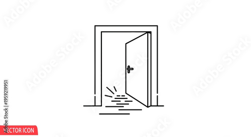 Open Door with Light Rays, Symbolizing Opportunity, New Beginnings, and Hope