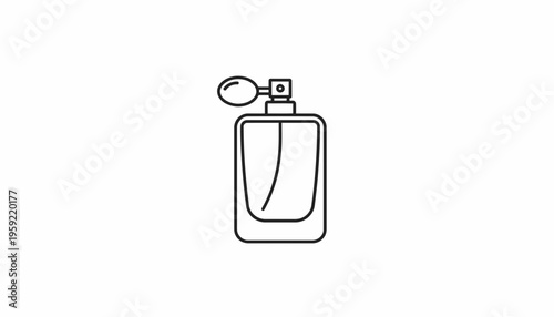 Perfume Bottle Icon, Elegant Fragrance Spray, Minimalist Beauty Product Line Art