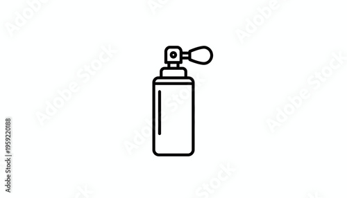 Perfume Bottle Icon, Minimalist Spray Atomizer Line Art, Beauty and Fragrance Symbol