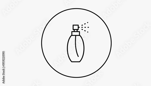Perfume bottle icon, spray mist, elegant design, beauty and fragrance symbol