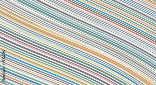 A colorful diagonal striped vector graphic design with multicolored lines