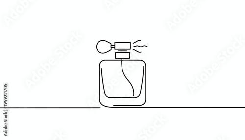 Minimalist Perfume Bottle Line Art Icon