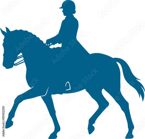 Dressage equestrian performing collected trot