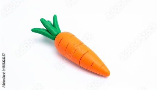 plasticine carrot handmade clay vegetable isolated on white background