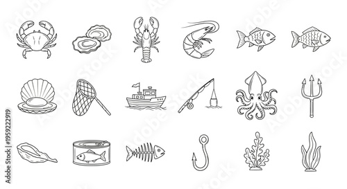 Collection of Various Marine Life and Oceanic Elements for Nature Enthusiasts