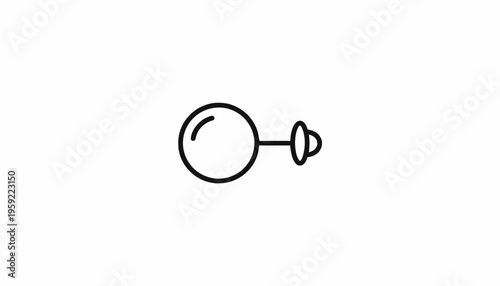 Minimalist Icon of a Magnifying Glass with a Pearl Earring