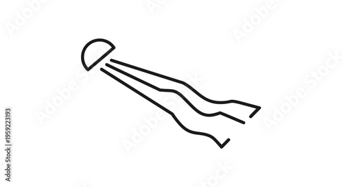 Minimalist Jellyfish Icon Vector Illustration - Simple Sea Creature Line Art