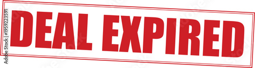 Expired Deal Stamp Red on White Background