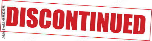 Discontinued Stamp Red Isolated White Background