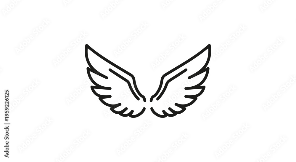 Obraz premium Minimalist Angel Wings Icon Vector Illustration