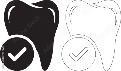 Tooth Check Mark Icon Vector