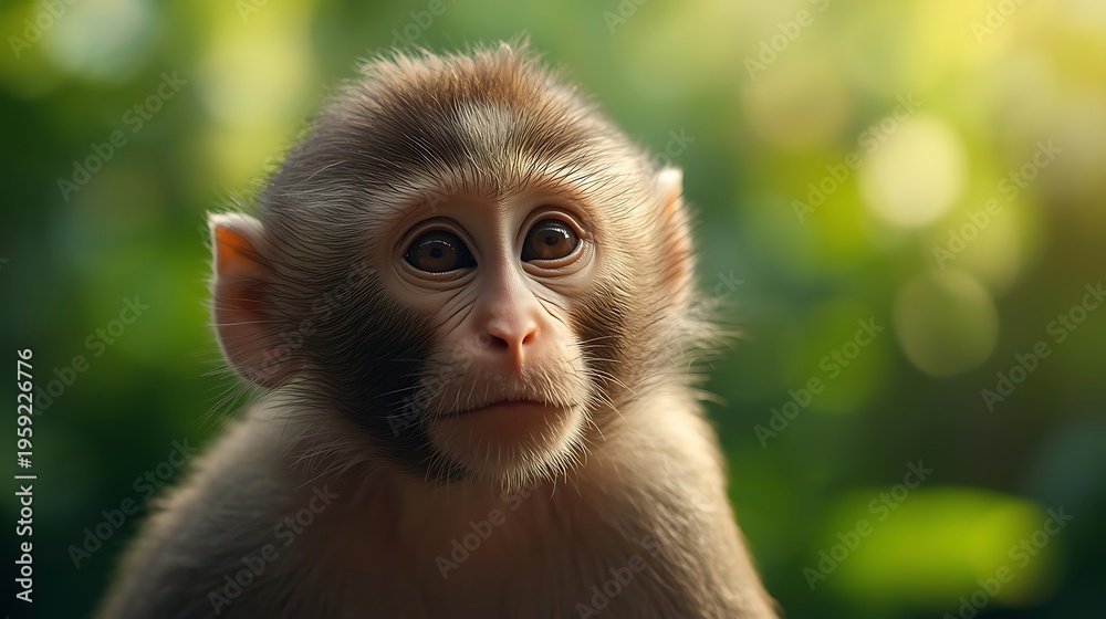 Obraz premium Close up portrait of a monkey in tropical forest