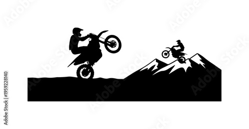 Dynamic Motocross Action Over Rocky Terrain