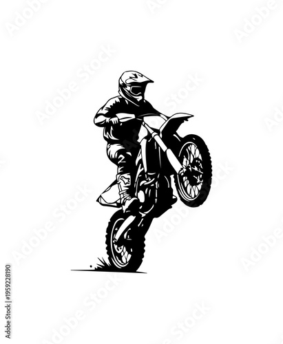 Motocross Rider Performing Mid-Air Trick on Dirt Bike