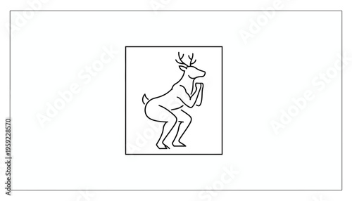 Deer Doing Yoga Squat Pose