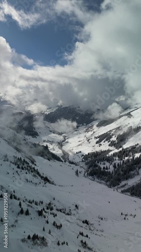 snow covered mountains