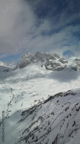 snow covered mountains