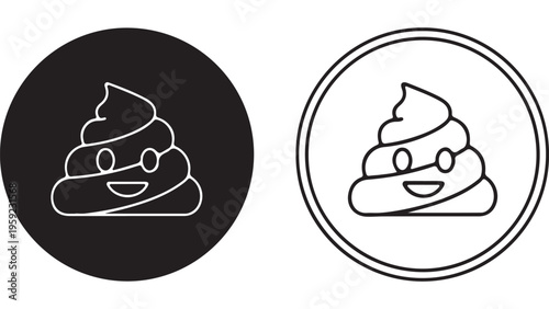 Smiling poop icon with transparent background