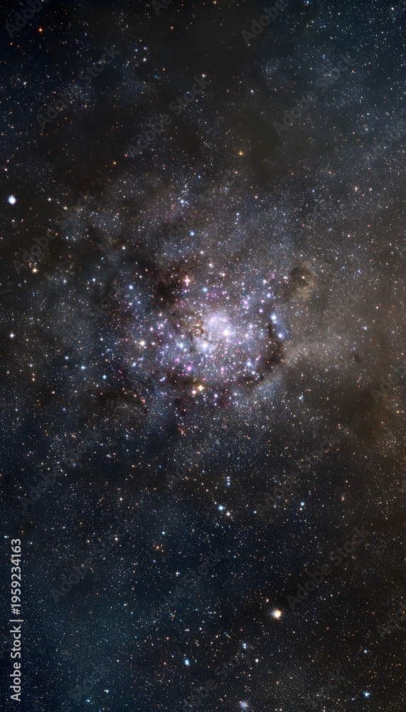 Obraz premium Vibrant star cluster glows within cosmic space a breathtaking view of nebula light and depth