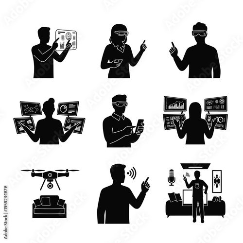 Virtual and augmented reality interaction with digital interfaces and future tech