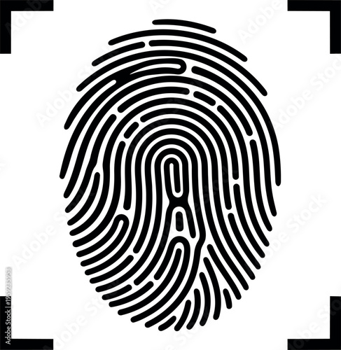 Fingerprint scan icon biometric security authentication symbol