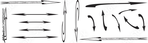 Hand drawn arrows illustrating directional movement and flow with simple sketching techniques