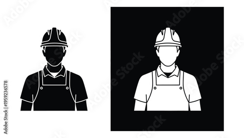 Black and white chef illustrations with varying aprons and backgrounds