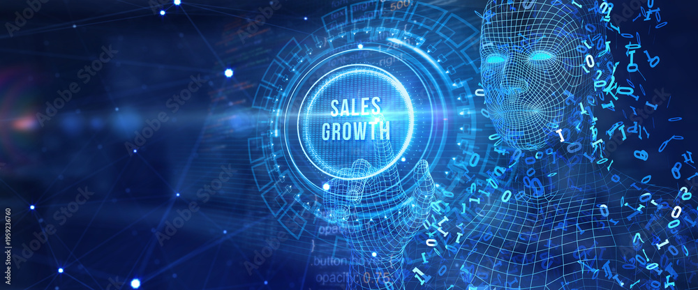 Obraz premium Sales growth, increase sales or business growth concept. 3d illustration