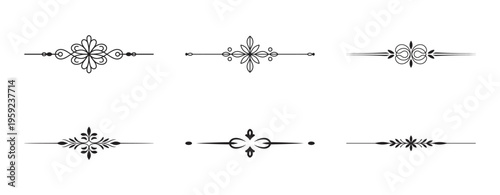 Ornate flourish divider graphics for formal certificates and letters