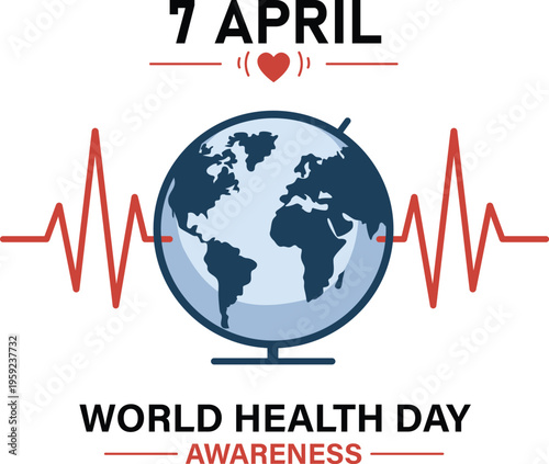 World Health Day Vector Illustration Global Wellness Awareness Design