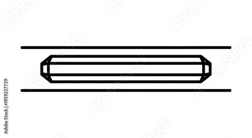 Abstract Geometric Shape with Parallel Lines, Minimalist Design, Futuristic Concept