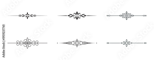 Calligraphic ornamental line set for boutique identity and journals