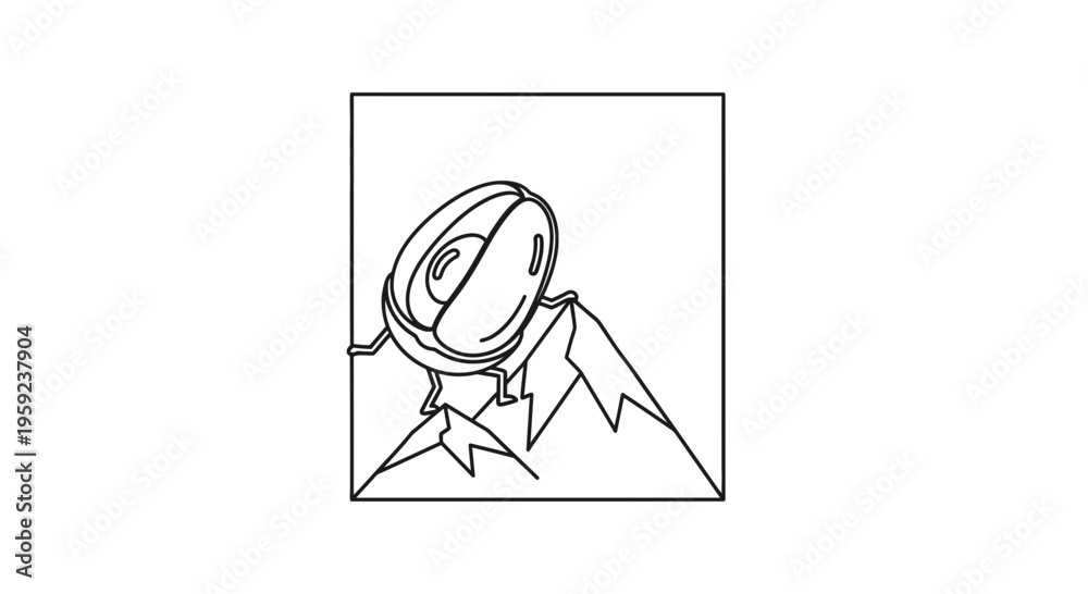 Fototapeta premium Abstract surreal mountain landscape with a single eye on top, symbolizing vision and perspective