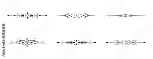 Tableau sur toile Minimalist antique dividers with thin lines and geometric flourishes
