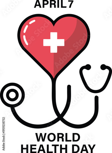 World Health Day Vector Illustration Global Wellness Awareness Design