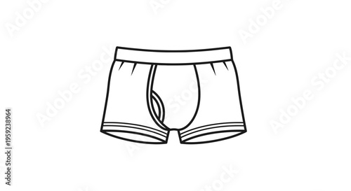 Mens Boxer Briefs Underwear Icon Vector Illustration