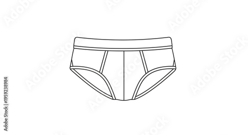 Men's Briefs Underwear Fashion Design Sketch, White Background