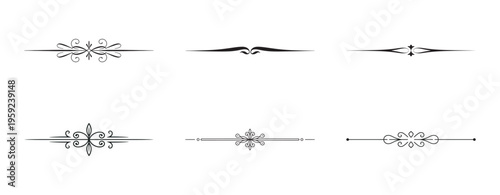 Set of ornate flourish dividers page decoration abstract swirls vintage elements
