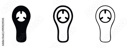 Classic bottle opener icon set in solid, outlined, and linear styles, ideal for any drinking or kitchen related project.