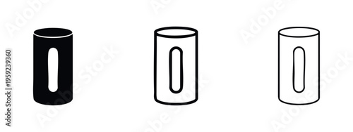 Smart speaker or voice assistant device icon set in different styles