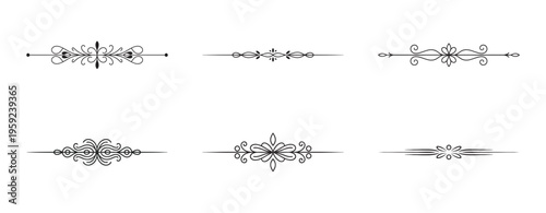 Minimalist swirl border collection for elegant digital print projects