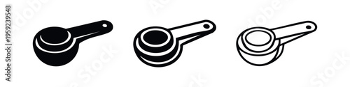 Measuring Spoons Icon Set. Kitchen Measurement Tools Vector. Baking and Cooking Utensil Symbol.