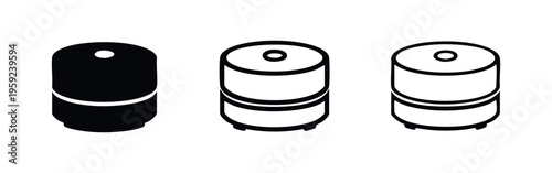 Battery icon set. Accumulator, power and energy symbol in solid, outline, and line style.