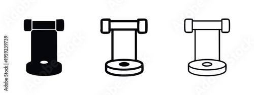 Plunger or cylindrical tool icon set for mechanical, plumbing, and industrial themes.