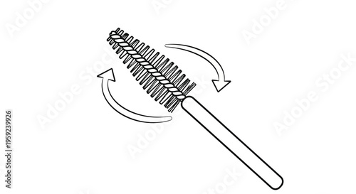 Mascara Wand Brush Icon, Cosmetic Tool for Eyelash Application, Beauty and Makeup Concept