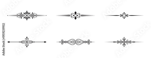 Decorative divider set for elegant book layout and vintage invitation