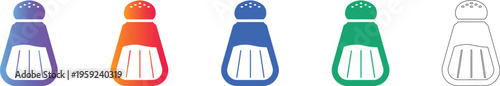 Minimalist Salt Shaker Vector Icons