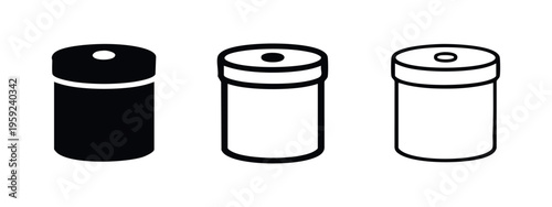 AAA battery icon set. Small battery symbol. Portable power source vector graphic on white background.