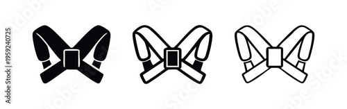 Posture Corrector Back Brace Icon Set - Orthopedic Support and Spine Health Symbols